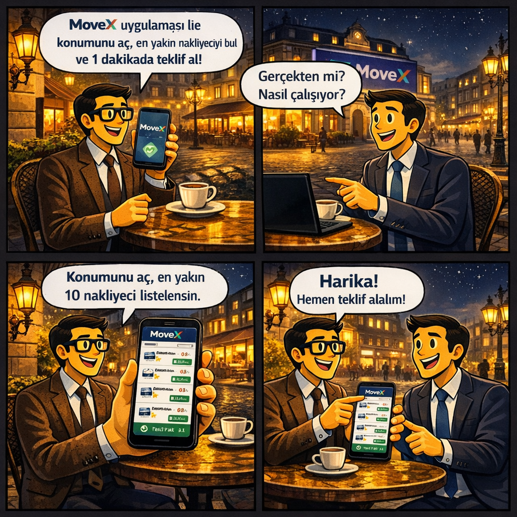Denizli’den Türkiye’ye yeni bir dijital platform doğdu.

Denizli’li bir iş insanının geliştirdiği MoveX, lojistik ve evden eve nakliyat sektörüne yeni bir çözüm getiriyor.

✔️ Basit kullanım
✔️ Güvenli sistem
✔️ Ücretsiz platform
✔️ 165.000 araçlık büyük ağ

🚚 Yükünüz için dönüş aracı bulun
📦 Nakliye işlerinizi kolayca planlayın

👉 MoveX.tr